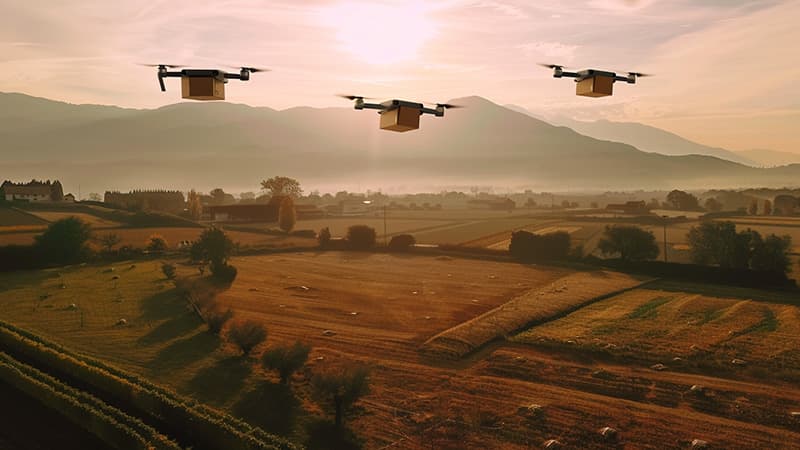 A Delivery Network in Tuscany Farmland.
